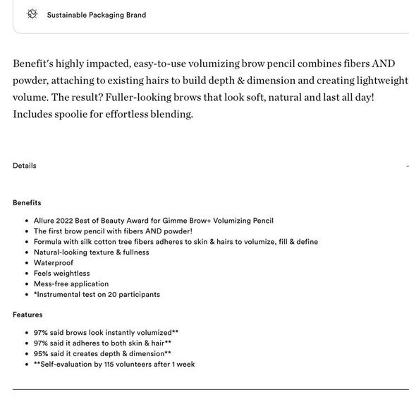 Benefit Cosmetics Gimme Brow + Volumizing Fiber Eyebrow Pencil - Picture 10 of 10